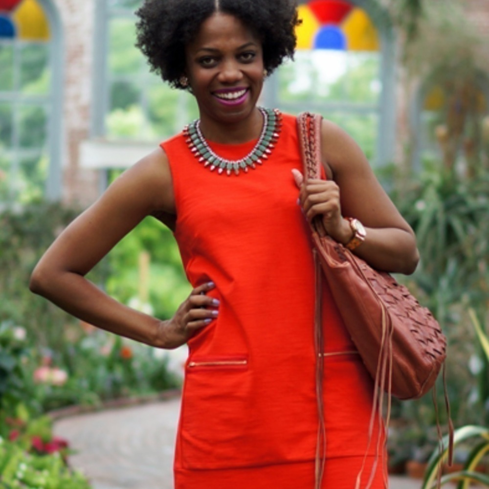 MADEWELL Fashionable Red Sleeveless Zip pockets easy wear versatile Sheath Dress - Picture 9 of 10